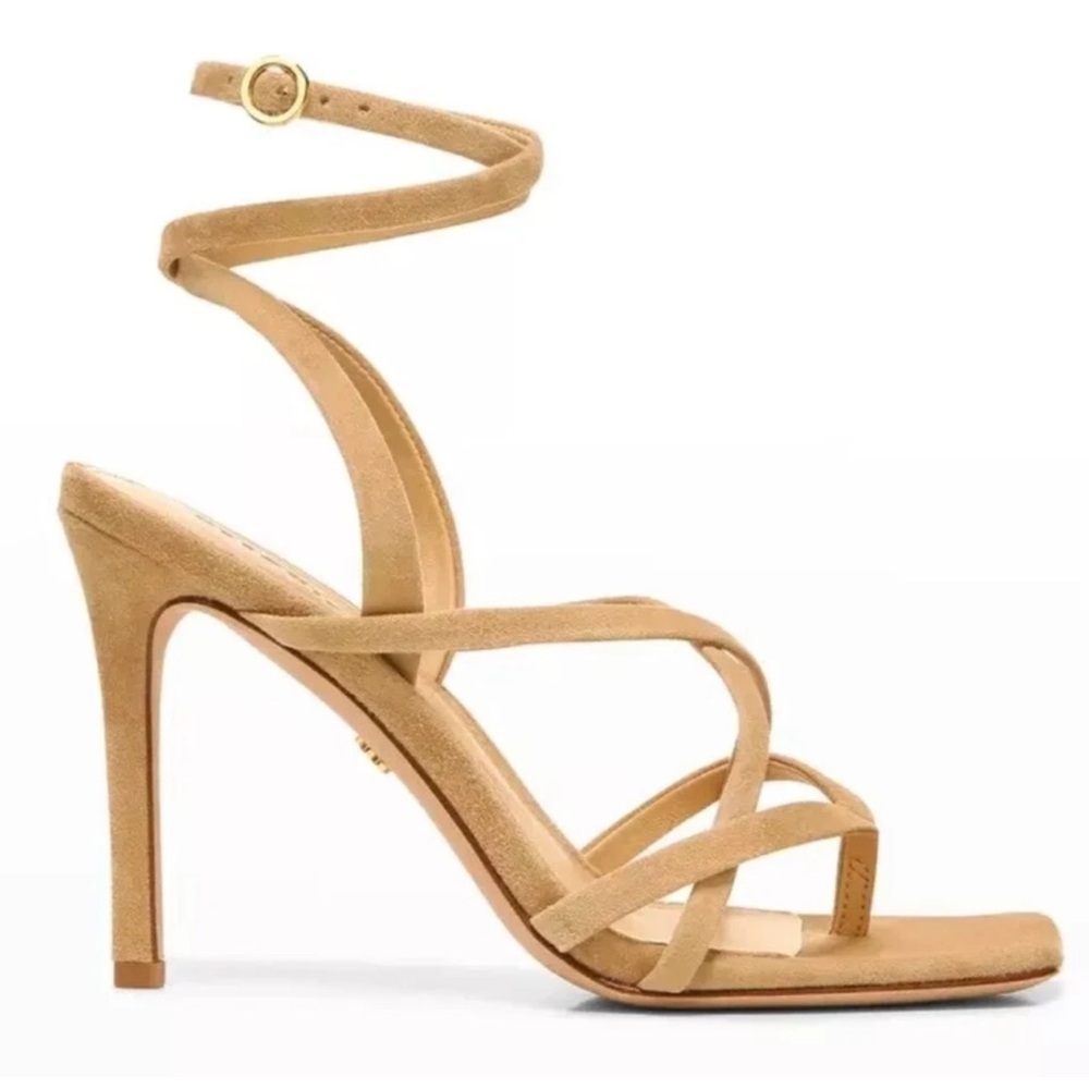 Veronica Beard Womens Nude Suede Abriella Strappy Heel Sandals Size 7.5